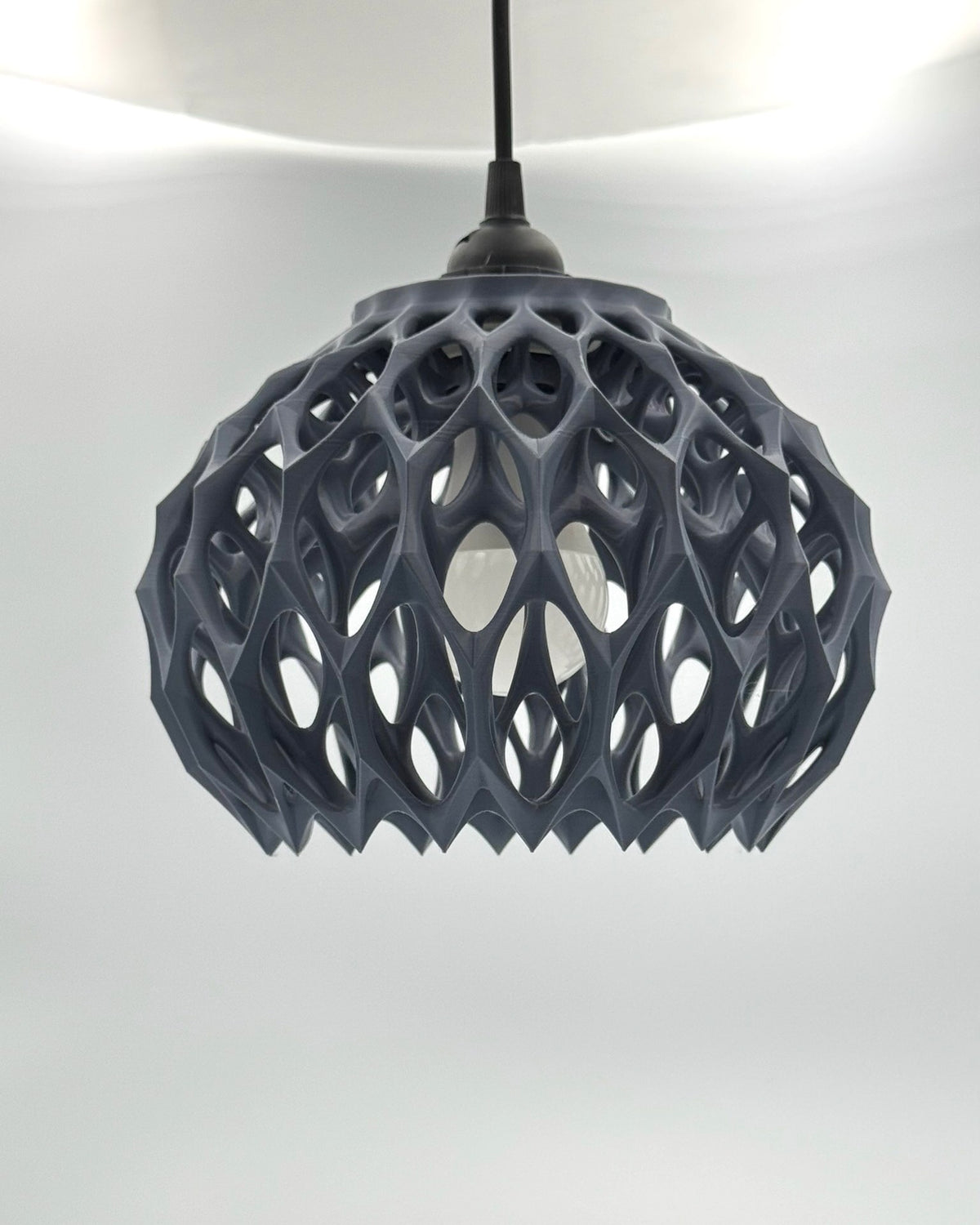 Alien Beehive gunmetal pendant lamp shade switched off