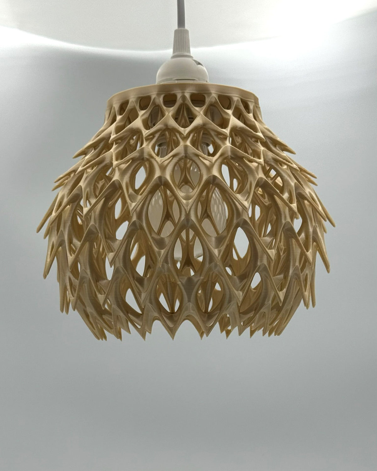 Gold Wicked Weed pendant lamp shade switched off