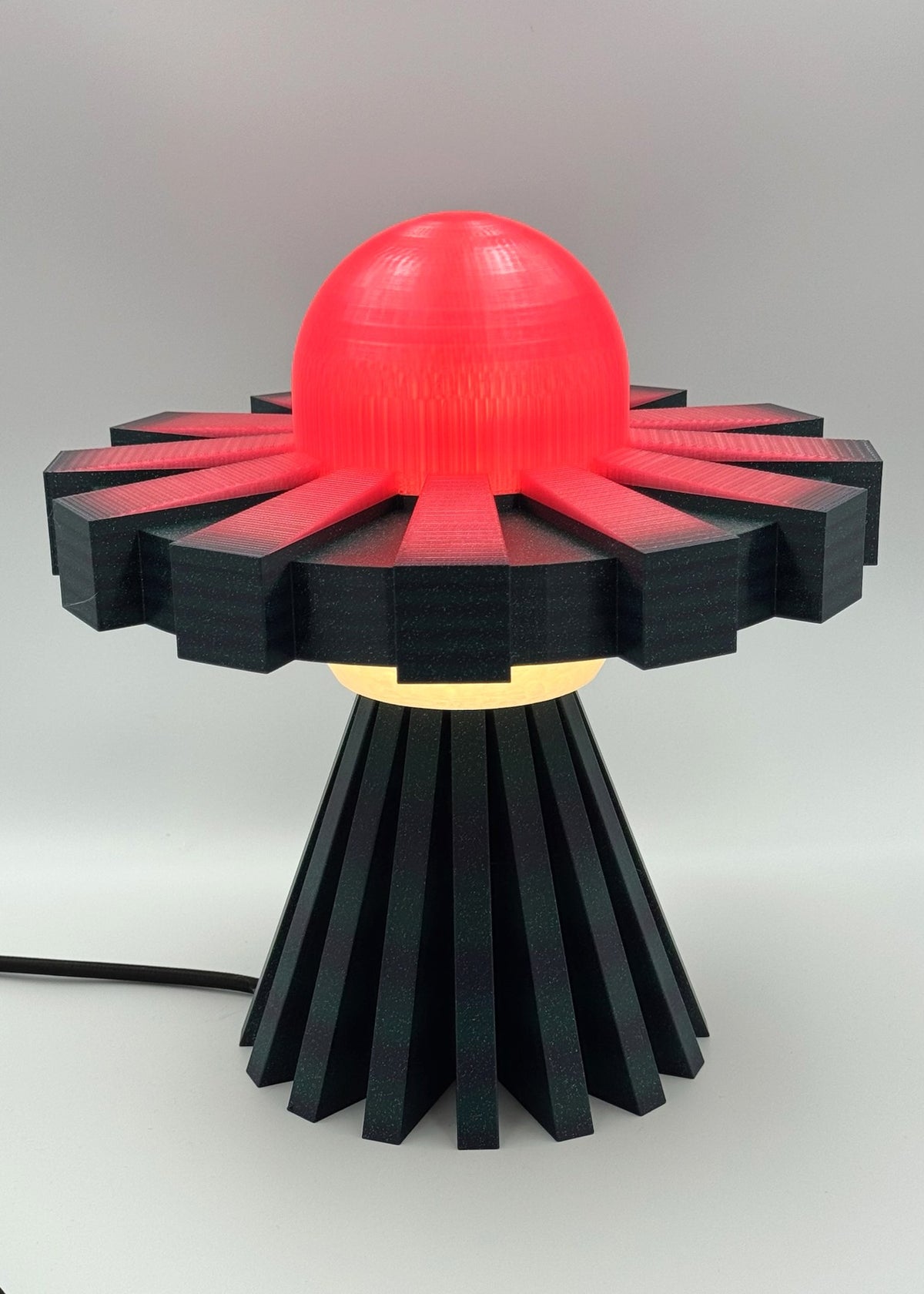 Red and black UFO lamp