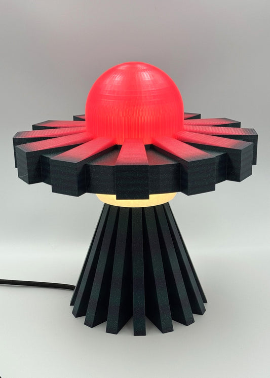 Red and black UFO lamp