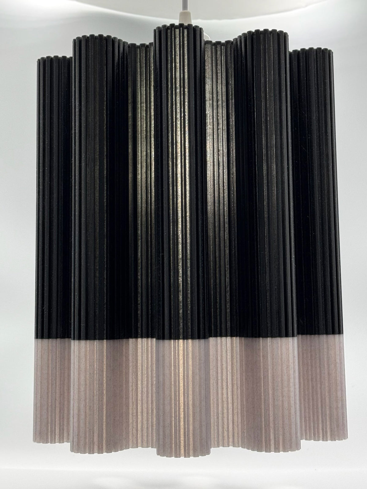 Two-Tone Wave black and blush pendant lamp, side view