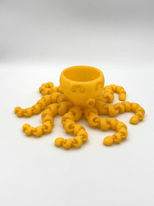 Yellow gold Kraken 3D printed octopus totem